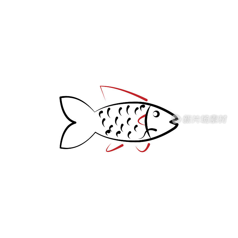 Chinese new year, fish icon. Can be used for web, logo, mobile app, UI, UX